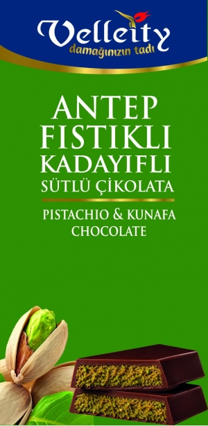 Antep Fıstıklı Kadayıflı Çikolata 25g - 50g - 95g - 200g